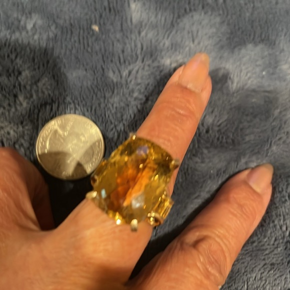Huge Real Citrine ring on Sterling Silver beautiful - Picture 4 of 4